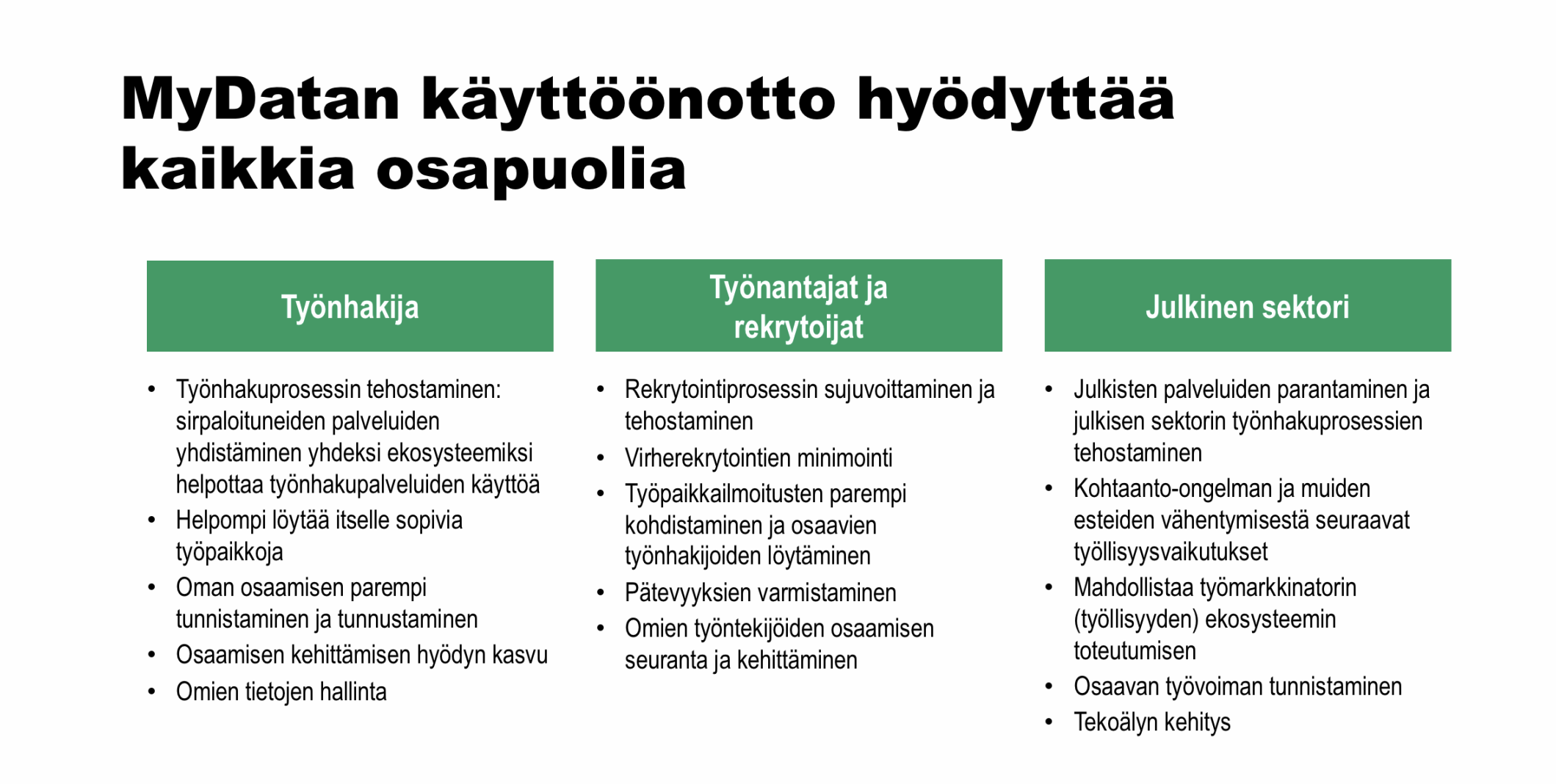 MyData hyödyttää kaikkia osapuolia