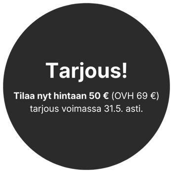Luottamusmerkki tarjous 50€ (ovh 69€) Luottamusmerkki tarjous 50€ (ovh 69€)